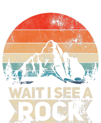 Wait I See A Rock Funny Geologist Idea Women's Racerback Cropped Tank