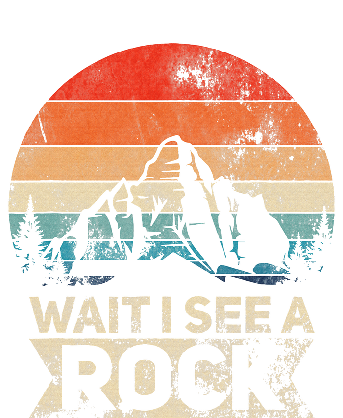 Wait I See A Rock Funny Geologist Idea Women's Racerback Cropped Tank