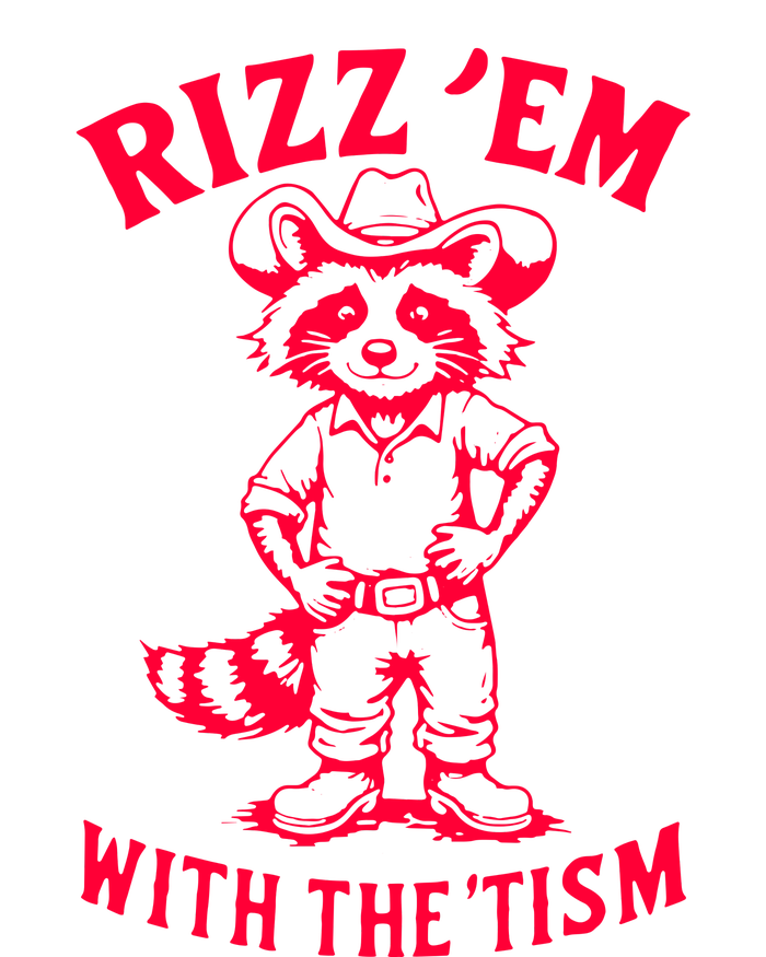 Raccoon Meme Rizz Em With The Tism Vintage Autism Awareness T-Shirt