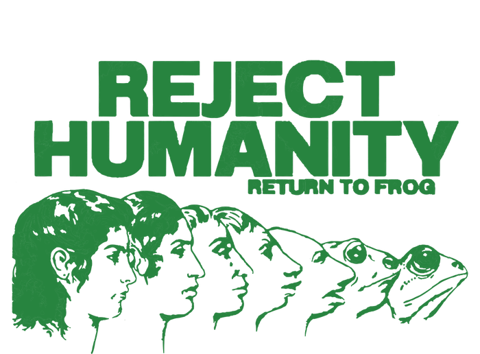 Reject Humanity Frog Scientific Evolution Meme Inspired Graphic Sustainable Bucket Hat