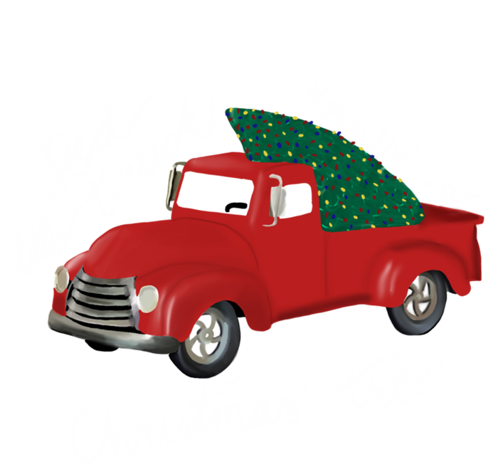 Little Red Truck Hauling A Christmas Tree Gift Long Sleeve Shirt