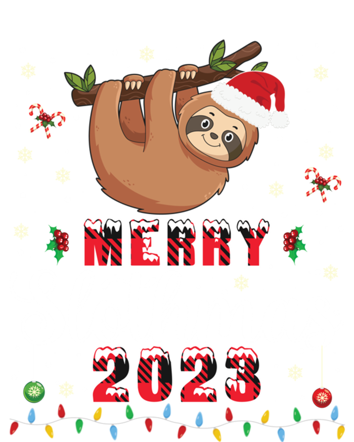 Merry Slothmas 2023 With Santa Funny Family Matching Xmas Funny Gift T-Shirt