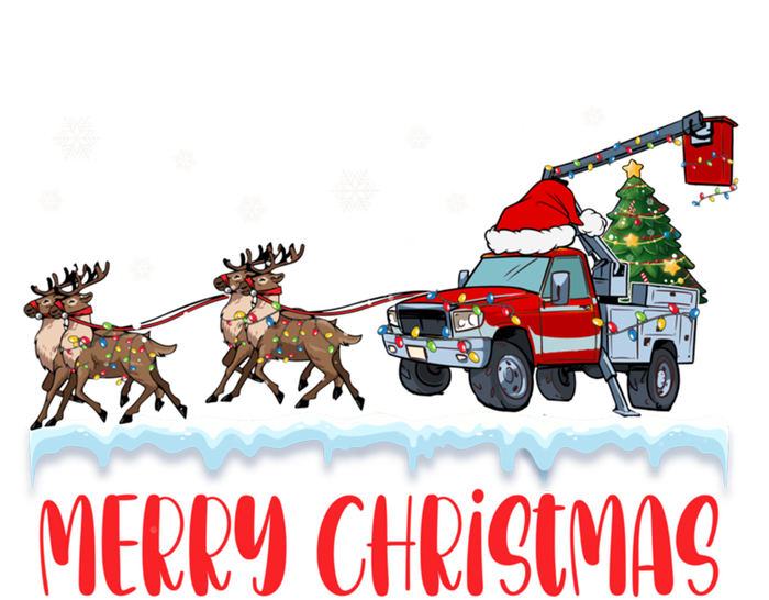 Reindeer Line Truck Christmas Merry Xmas Electrician Cute Gift T-Shirt