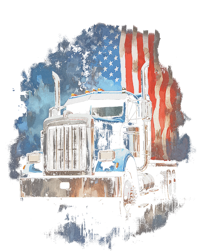 Truck Driver Patriotic American Flag Trucker Semi Driver Usa T-Shirt