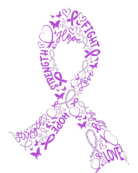 Purple Ribbon Awarene Cancer Fight Warrior T-Shirt