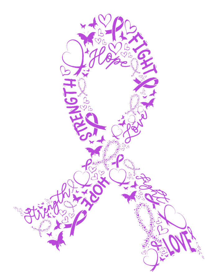 Purple Ribbon Awarene Cancer Fight Warrior T-Shirt