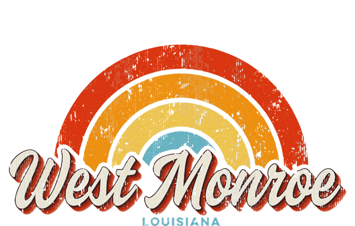 West Monroe Louisiana La Vintage Rainbow Retro 70s T-Shirt