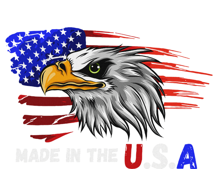 Made In The U.S.A Bald Eagle Patriotic Flag Tattoo Women's Racerback Cropped Tank