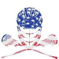 Lacrosse American Flag Lax Helmet And Sticks T-Shirt