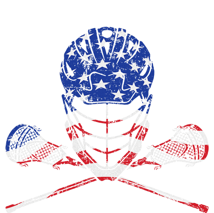 Lacrosse American Flag Lax Helmet And Sticks T-Shirt