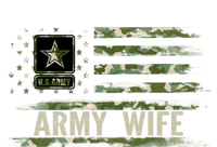 Vintage Army Wife With Camo American Flag For Veteran Gift T-Shirt