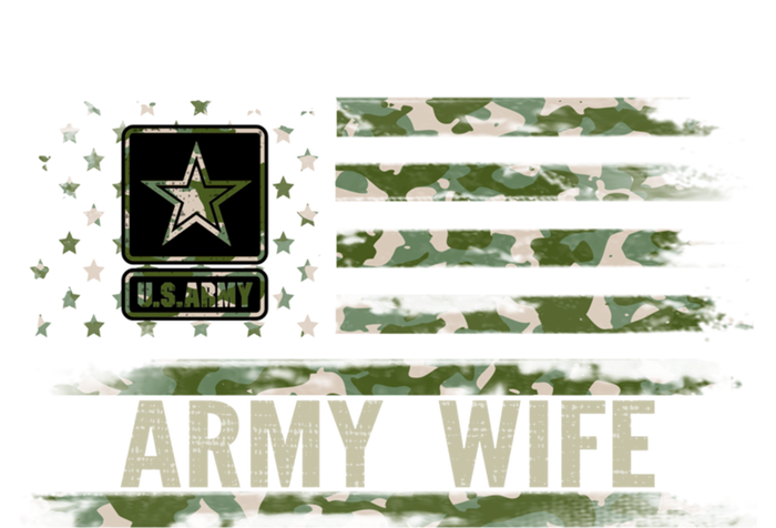 Vintage Army Wife With Camo American Flag For Veteran Gift T-Shirt