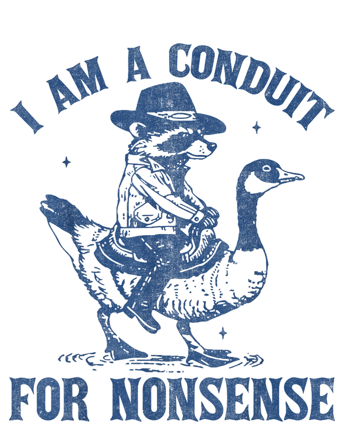 I Am A Conduit For Nonsense Funny Cowboy Raccoon Meme Full-Length Apron With Pockets