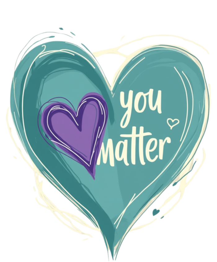 Inspirational You Matter Suicide Prevention Heart Design Gift T-Shirt