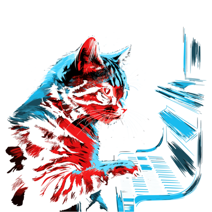 Cute Cat Playing Piano Music Lover Funny Musician Art Great Gift Mousepad