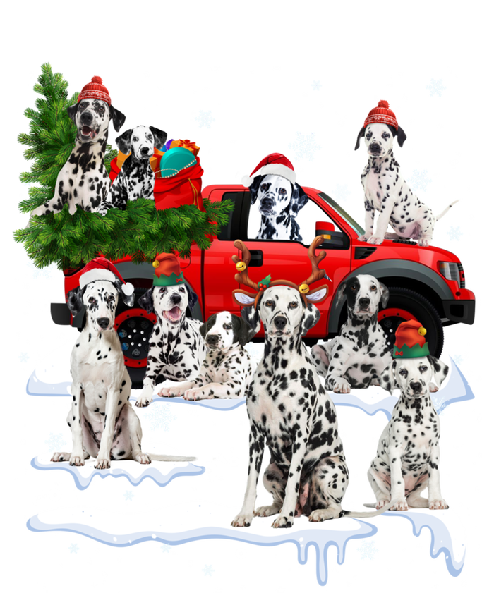 Dalmatian Red Truck Christmas Tree Santa Ugly Xmas Cute Gift T-Shirt