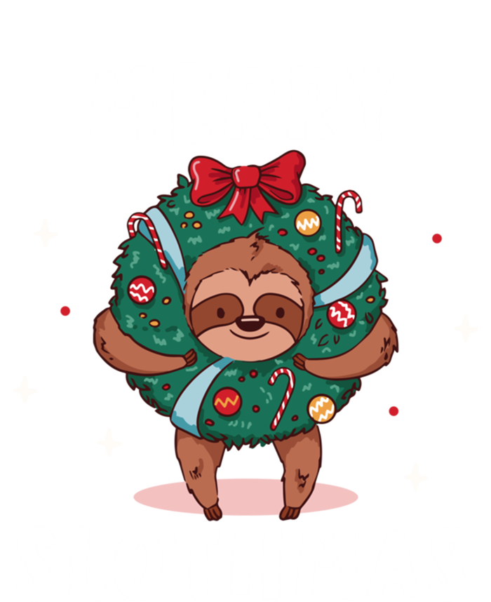 Merry Slothmas Funny Cute Xmas Sloth Christmas Advent Wreath Great Gift Women's Long Sleeve Flannel Pajama Set 