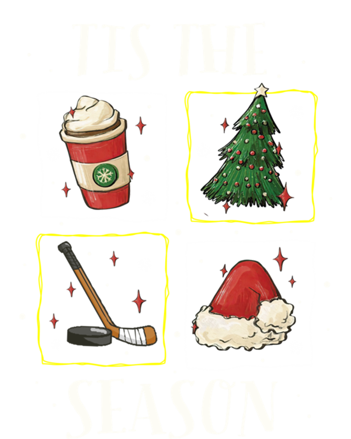 Tis The Season Ice Hockey Christmas Coffee Latte Xmas Tree Gift Ladies Essential Flowy Tank