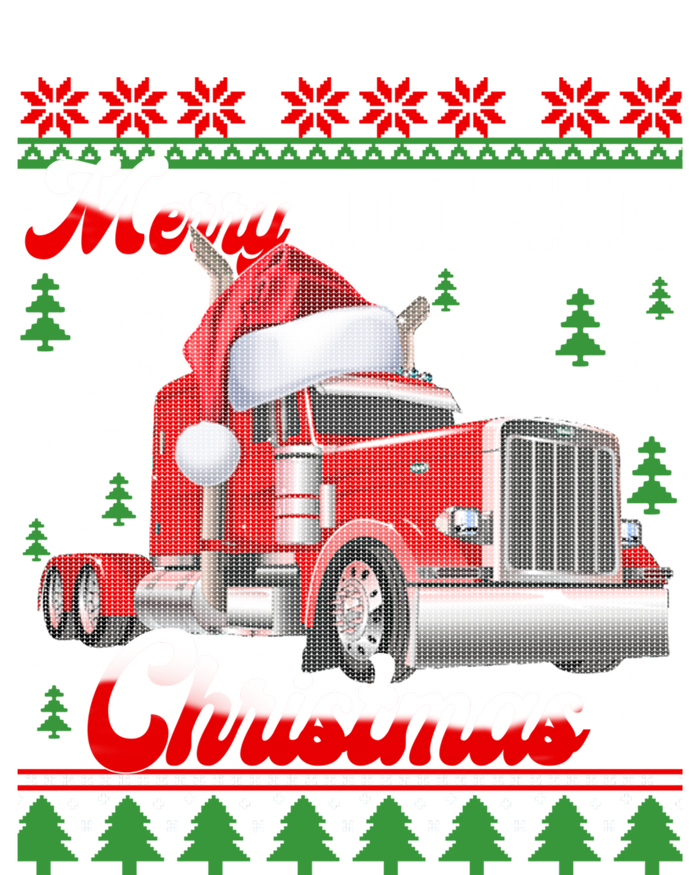 Trucker Truck Driver Ugly Xmas Merry Trucking Christmas Gift T-Shirt