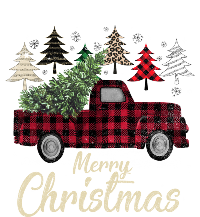 Xmas Trees Red Truck Buffalo Plaid Gift Kids Long Sleeve Shirt