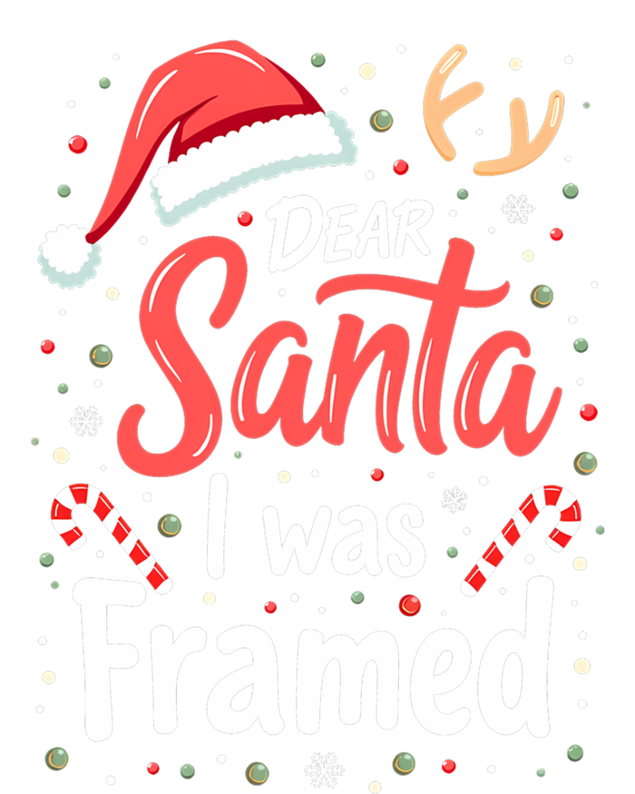 Dear Santa I Was Framed Christmas Meaningful Gift Women's Racerback Tank