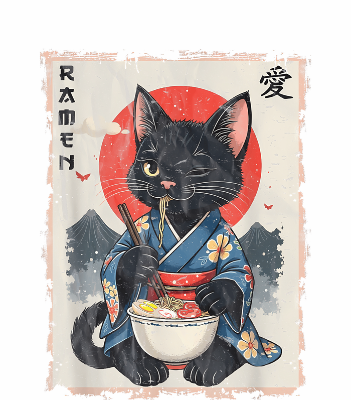 Japanese Funny Cat Ramen Graphic Cat Anime T-Shirt