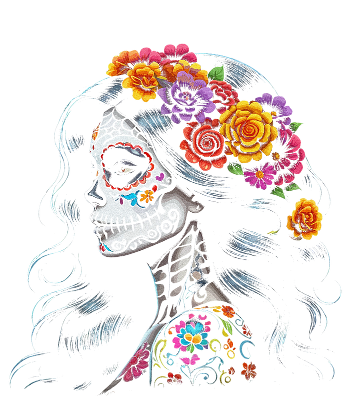 De Los Muertos La Catrina Day Of The Dead Sugar Skull Women T-Shirt