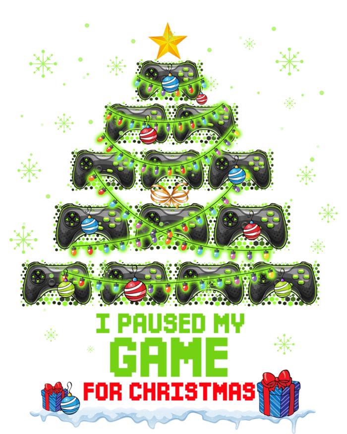 Zorj Paused My Game For Christmas Tree Merry Xmas Gamer Gift T-Shirt