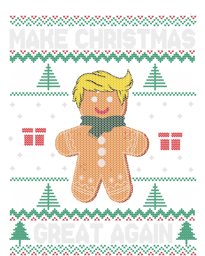 Gingerbread Make Christmas Great Again Trump Ugly Gift Women's Long Sleeve Flannel Pajama Set 