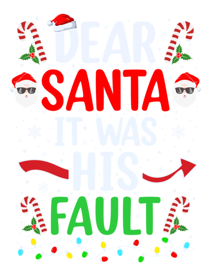 Dear Santa It Was His Fault Xmas Couples Christmas Gift Full-Length Apron With Pockets