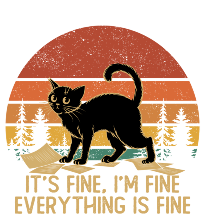 Funny Black Cat Book ItS Fine IM Fine Everything Is Fine Gift T-Shirt