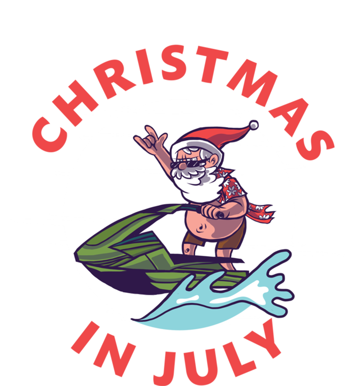 Funny Hawaiian Santa Santa Jet Ski Merry Christmas In July Gift T-Shirt