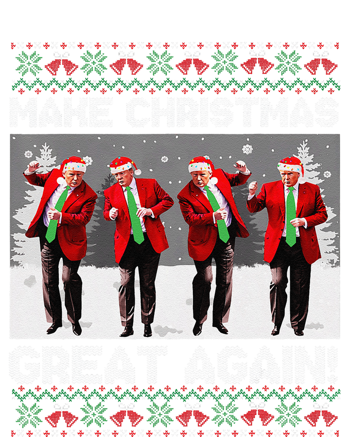 Santa Trump Dance Make Christmas Great Again Ugly Sweater Cooling Performance Long Sleeve Crew