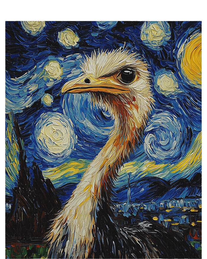 Ostrich Van Gogh Style Starry Night T-Shirt