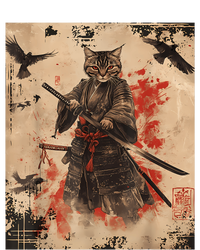 Samurai Cat Graphic Warrior Vintage Japanese Art Anime T-Shirt