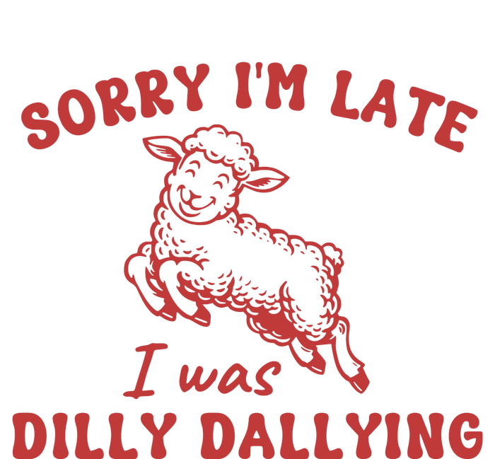 Sorry IM Late I Was Dilly Dallying Baby Lamb Sheep Full-Length Apron With Pockets