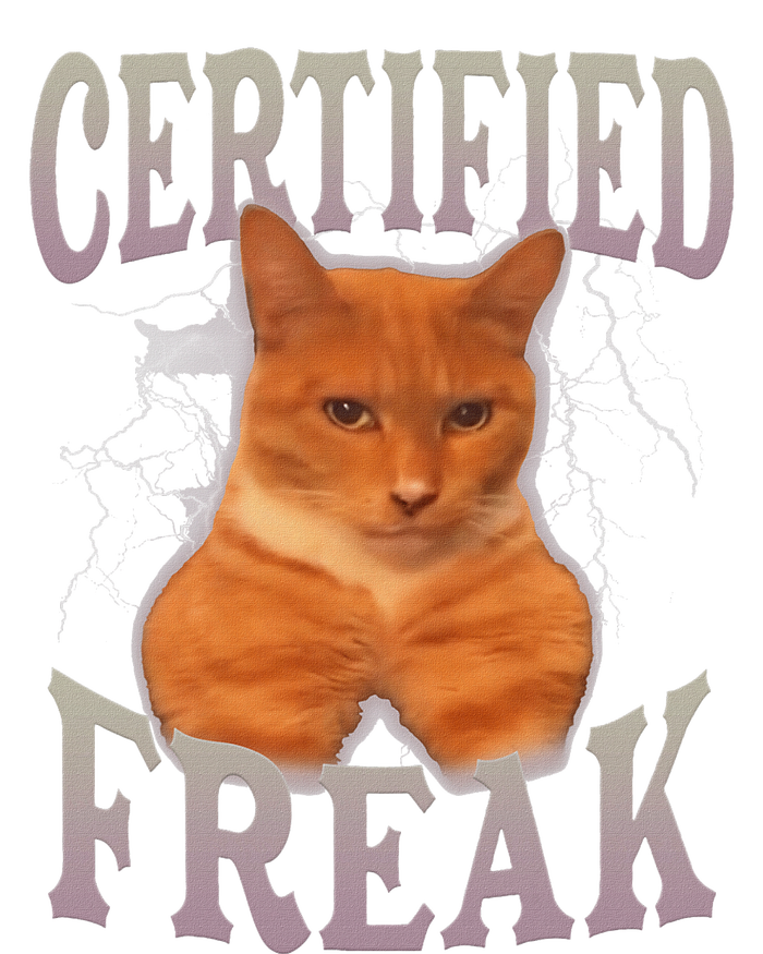 Funny Cat Meme Certified Freak Eat Cement Cursed Cat T-Shirt