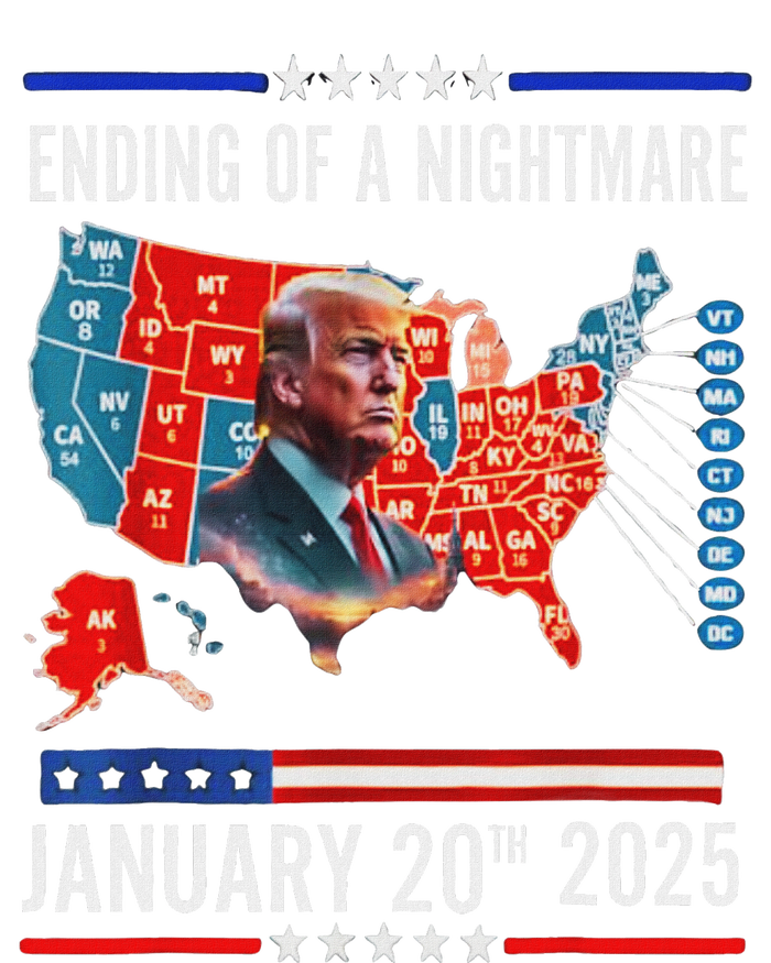 Ending Of A Nightmare January 20th 2025Donald Trump Usa Map T-Shirt