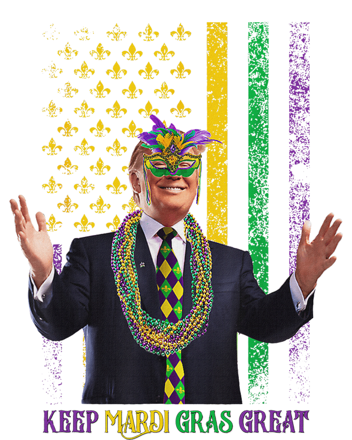 Keep Mardi Gras Great Funny Trump Mardi Gras 2025 Flag Zip Tote Bag