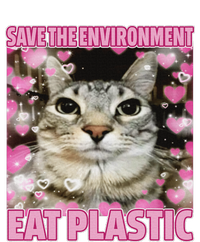 Save The Environment Eat Plastic Cat Cute Silly Kitty Meme Toddler T-Shirt