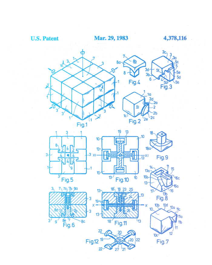 Competitive Puzzle Cube Rubik Patent Speed Cubing Retro Math Gift Toddler T-Shirt