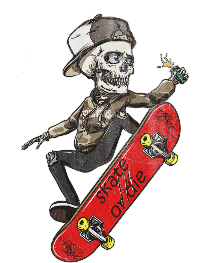 Skateboarder Skate Or Die Skeleton Skater Skateboard Gift T-Shirt