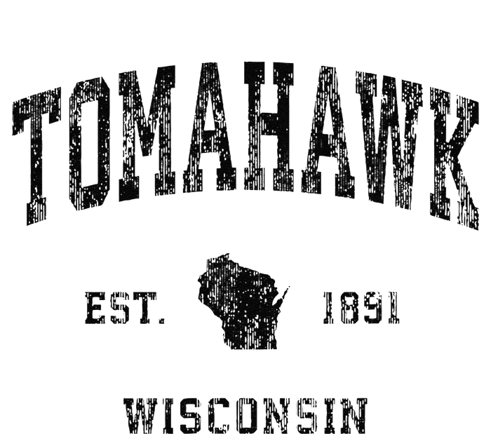 Tomahawk Wisconsin Wi Vintage Athletic Black Sports T-Shirt