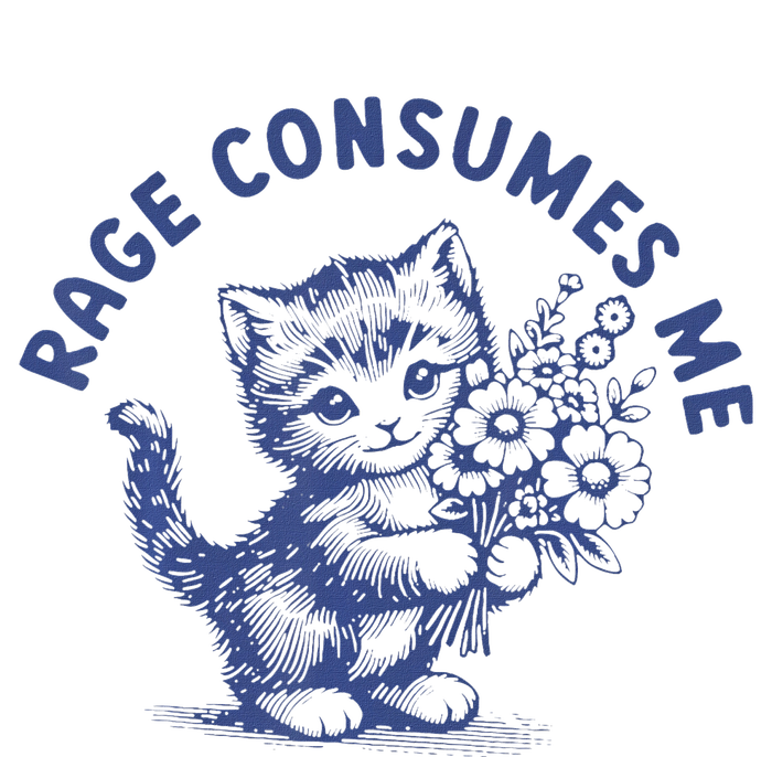 Rage Consumes Me Cat Flower Women's Knotted Racerback Tank