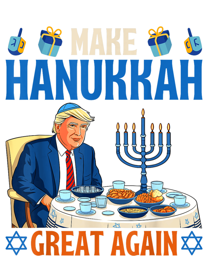 Make Hanukkah Great Again Funny Donald Trump Dinner Jewish Womens Funnel Neck Pullover Hood