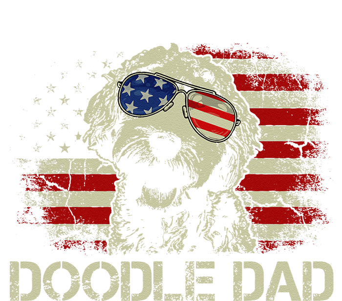 Doodle Dad Goldendoodle American Flag 4th Of July Dog Lover Cooling Performance Long Sleeve Crew