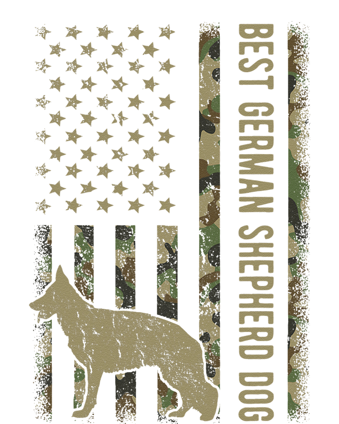 Best German Shepherd Dog Dad Camouflage American Flag Gift T-Shirt