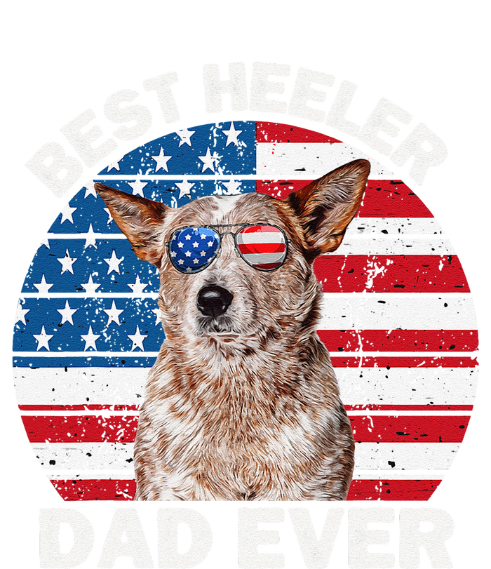 Red Heeler Dad American Flag Australian Cattle Dog Patriotic Cooling Performance Long Sleeve Crew