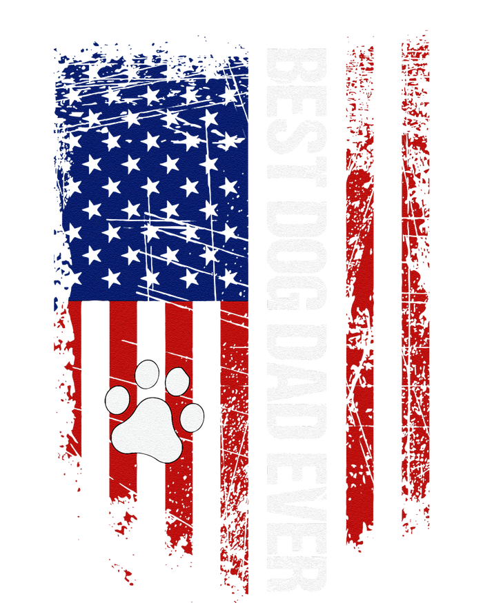 Usa Flag Best Dog Dad Ever American Fathers Day Dog Dad Paw T-Shirt