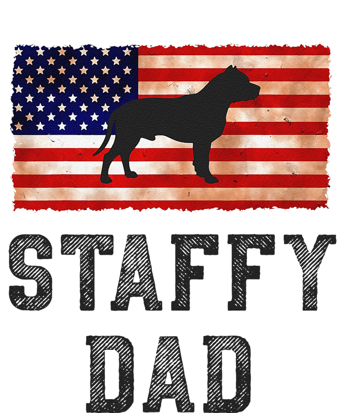 Staffy Dad Distressed American Flag Dog Lovers Gift Sustainable Beanie